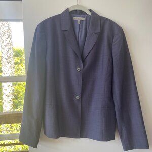 Anne Klein Classic Blue  Wool Suit Jacket with‎ Double Button Closure, 14